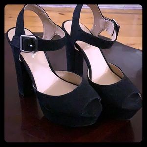 Black Suede Platform Heels